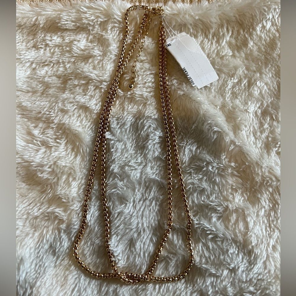 NEW NORDSTROM Gold Double Fancy Chain